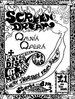 Poster advertising the fortnightly residency  at the  Mermaid in Birmingham, Screen Dream